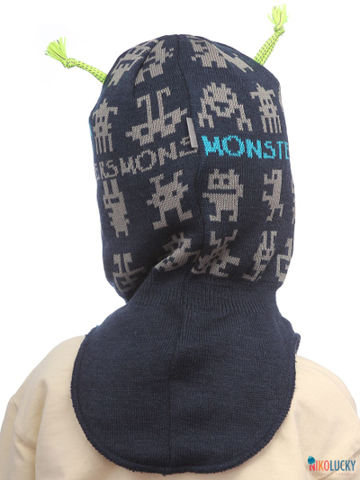 Шапка-шлем  23101-01, цвет темно-синий, темно-серый р. 52-54