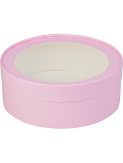 Коробка ТУБУС для зефира и других десертов, 20/7 см, розовая