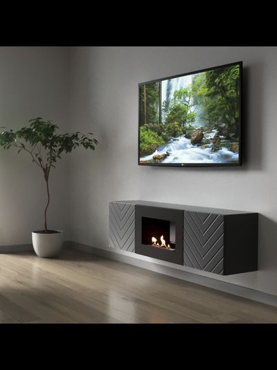 Тумба с биокамином Firelight BFP/P-1400V графит