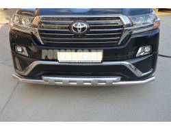 Защита переднего бампера с перемычками d60/60 для Toyota Land Cruiser 200 Executive (2016-...)