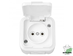 Bylectrica ПРАЛЕСКА АКВА роз. ОУ 1 мест. 16А бел. (пластик, крышка, IP54) РА16-296