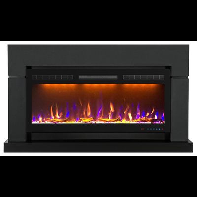 Линейный электрокамин Lindos Graphite Grey с очагом Crystal 40 RF