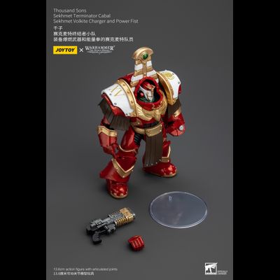Терминатор кабала Сехмет Тысячи Сынов (Warhammer Horus Heresy) - КОЛЛЕКЦИОННАЯ ФИГУРКА 1/18 Thousand Sons Sekhmet Volkite Charger And Power Fist (JT8612) - JOYTOY