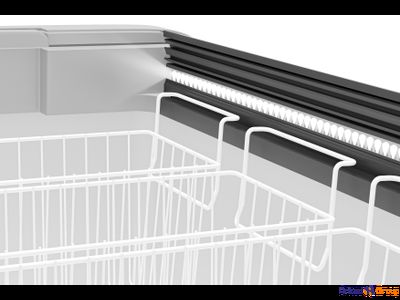 Ларь морозильный GELLAR FG 250 С прямое стекло серый