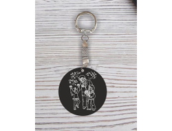 Брелок с гравировкой чёрный на 9 Мая, День Победы Спасибо за детство!