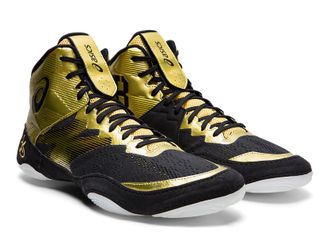 Фото Борцовки Asics JB Elite IV 4 Rich Gold/Black 1081A016-200 обувь для борьбы джордан золотые