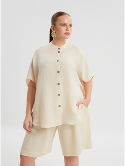 Классическая женская белая рубашка большого размера