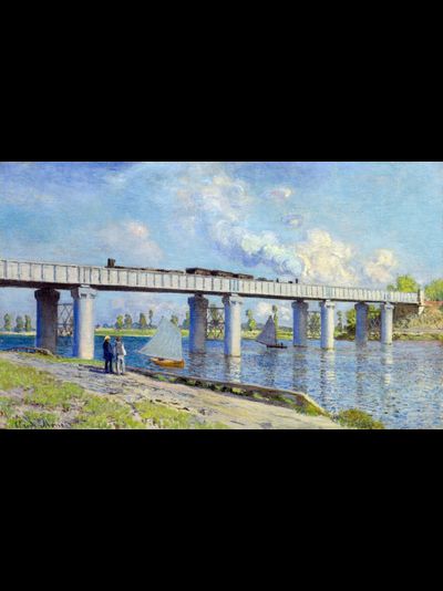 Купить греющую картину с фото репродукции Клода Моне железнодорожный мост в Аржантей