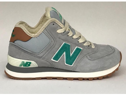 New Balance 574 (Серо-зеленые) Высокие, мех
