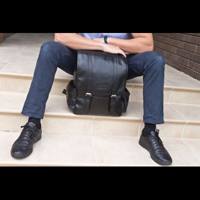 Кожаный рюкзак Montalbano black (арт. 3097-01)