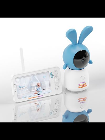 Комплект Ramili Baby RV100KROSH Крошик, Малышарики, Wi-Fi моторизированная видеоняня с креплением + монитор с диагональю 12,7 см., интерком, DVR, 2k (3Mpx)