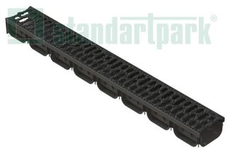 Лоток чугунный с пластиковой решеткой DN100 для дренажной системы SPark