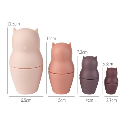 Развивающая игрушка из пищевого силикона Матрёшка Мишка