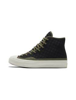 Кеды Converse Chuck Taylor 70 черные высокие зимние с зеленой окантовкой A01399C