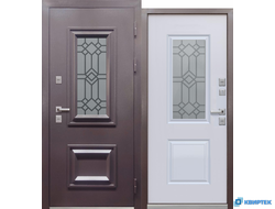 Дверь входная металлическая с терморазрывом ТЕРМО 3 Букле графит купить в Челябинске | КВИРТЕК