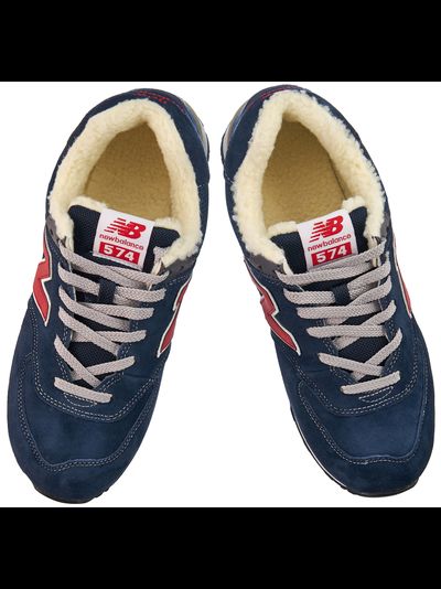 New Balance 574 Blue Red с мехом