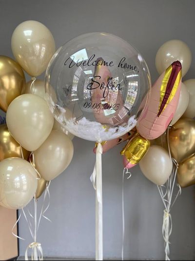 Сет воздушных шаров на выписку из роддома "Розовая бабочка"