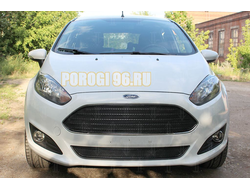 Защита радиатора Ford Fiesta MK6 (рестайлинг) 2015- black низ PREMIUM
