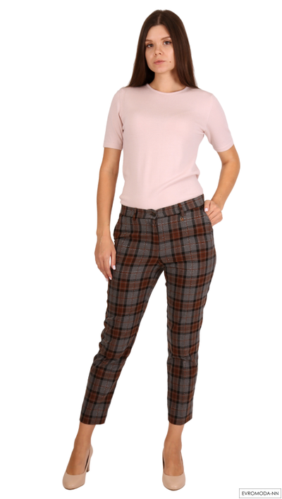 Брюки женские в клетку Linea Cinque Италия 30/21226 (44 RU)
