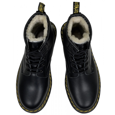 DR MARTENS 1460 BLACK SMOOTH DOUBLE STITCH С МЕХОМ