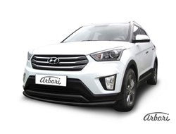 Защита переднего бампера d57 радиусная Arbori черн. для HYUNDAI Creta 2016-нв ( AFZDAHCRET4WD05B )