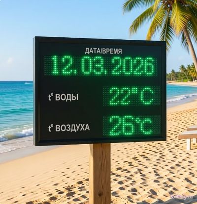 Электронное табло для бассейна, пляжа 530*690мм