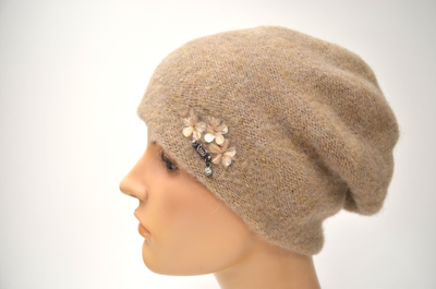 Берет Vizio 1722 ореховый стразы