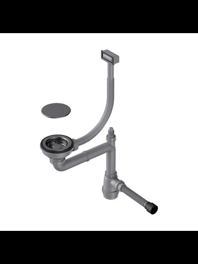 Арматура для одночашевых моек с прямоугольным переливом и декоративным элементом для корзины WK-1C GM