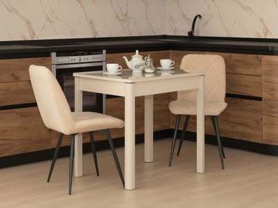 Обеденный стол Орфей 42 Белый песок-Бежевый