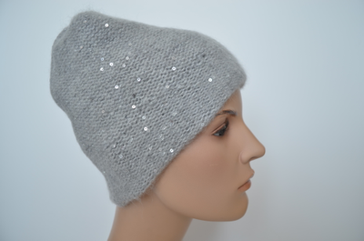 Женская шапка италия серого цвета