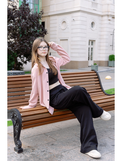 Теплая рубашка пудра