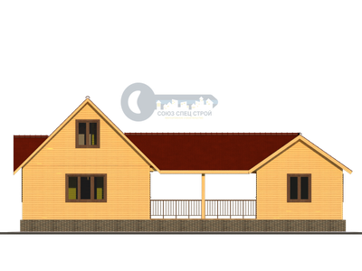 Д-22 ДАЧНЫЙ ДОМ ИЗ БРУСА:ГАБАРИТНЫЕ РАЗМЕРЫ: (15Х6М), ОБЩАЯ ПЛОЩАДЬ: 114М²