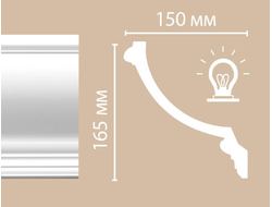 Потолочный плинтус из полиуретана с гладким профилем DECOMASTER (Декомастер) - 96900
