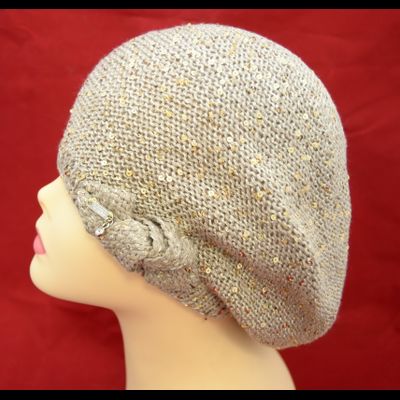 Летний берет вязаный Vizio Италия 5050 золото
