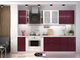 Композиции Модульной кухни Ксения бордо глянец + белый глянец