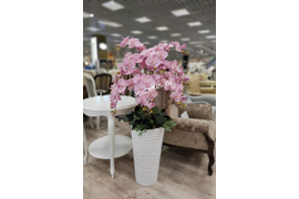 Орхидея искусственная в напольной вазе/Розовая пудровая №11