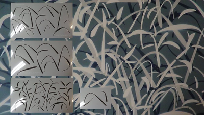 Трафарет камыш комплект 3 листа