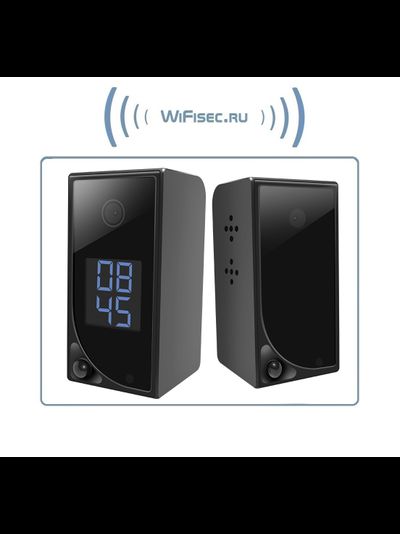 Комнатная беспроводная WiFi видеокамера на аккумуляторе с DVR с табло времени/будильник, Full HD (до 90 дней)  (CamSC Pro)