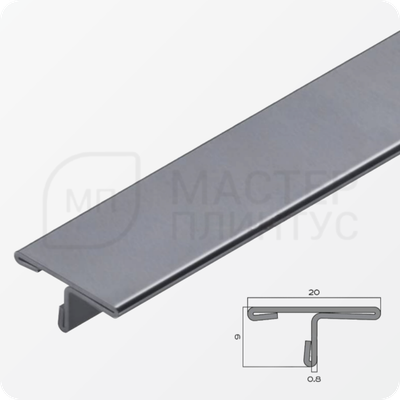 Т-образный порог 20 мм. из нержавеющей стали NEEXY PVS91-21 BL-D Антрацит зеркальный