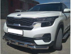 Защита переднего бампера с перемычками d60/42 для Kia Seltos (2019-...)
