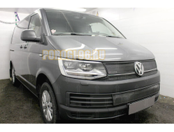 Защита радиатора Volkswagen T6 (Transporter,Multivan,Caravelle), (TrendLine) 2015- black низ