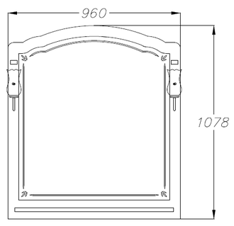 ЗЕРКАЛО СО СВЕТИЛЬНИКАМИ ЛОРЕНЦО 100 ЦВЕТ БЕЛЫЙ