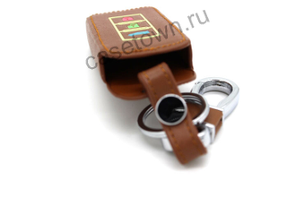 Кожаный чехол MITSUBISHI для СМАРТ ключа коричневый