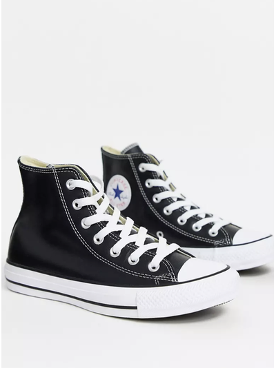 Кеды кожаные Converse All Star Classic черные высокие