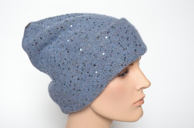 Vizio Италия 6917 CRY шапка голубая с отворотом цвет 21