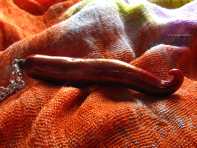 Яркий кулон с перцем чили - "Пикантный"