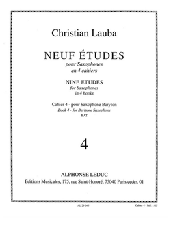 Lauba, Christian 9 ?tudes vol.4 pour saxophone baryton