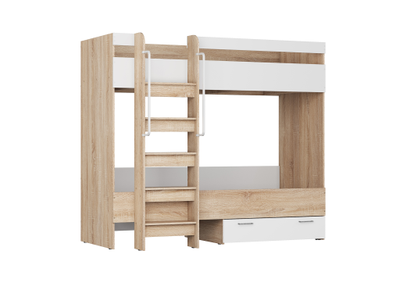 Кровать двухъярусная КР-50 лайт, белый, дуб сонома