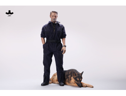 Немецкая овчарка (лежащая) - Коллекционная фигурка 1/6 Lying German Shepherd Figurine (JXK254A) - JXK