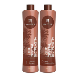 Malecula Liquid Crystal Bixyplastia White - Набор для выпрямления волос, 1000 мл.